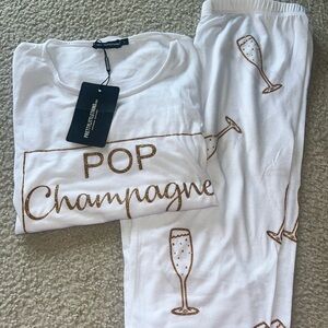 🆕 PrettyLittleThing Pop Champagne Engagement Sleep Set Sz L